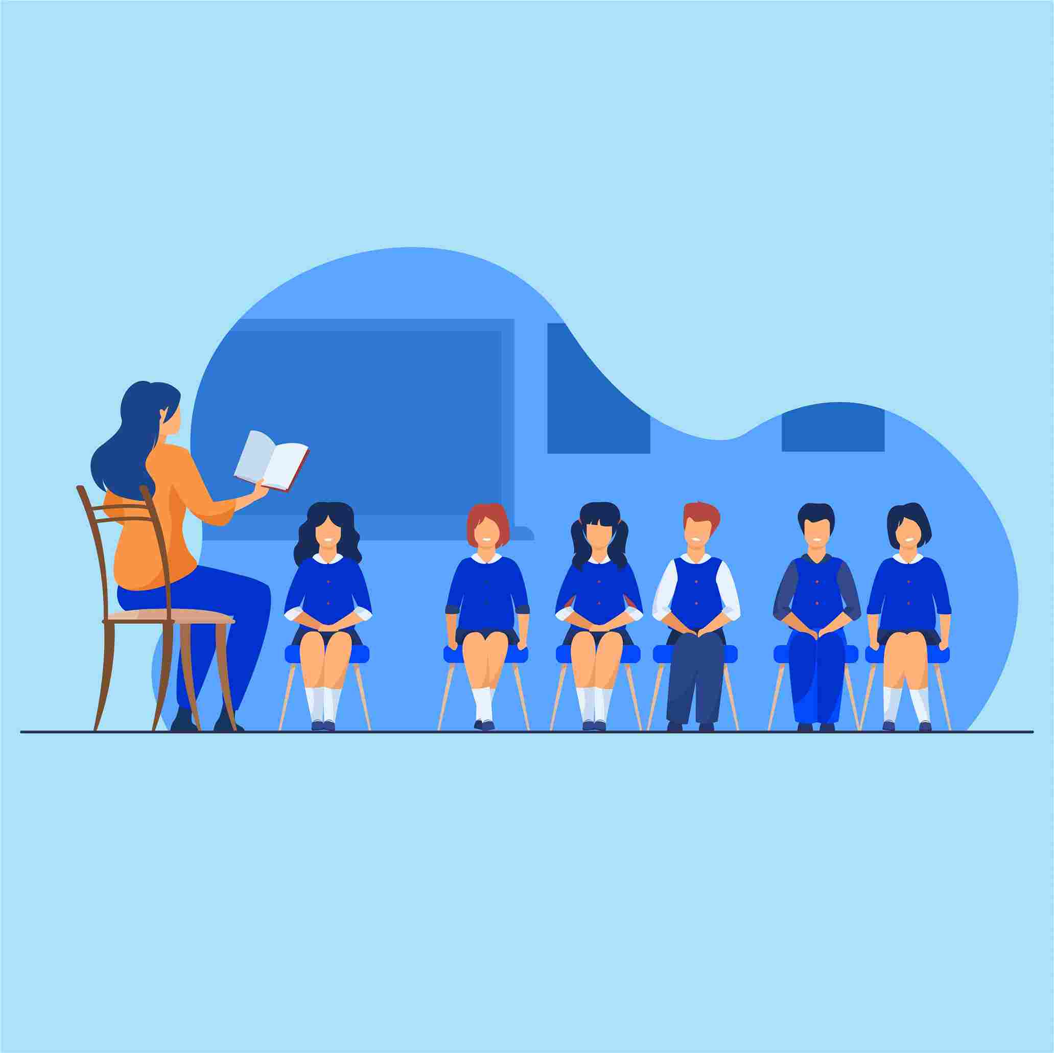 Teacher Teaching Students