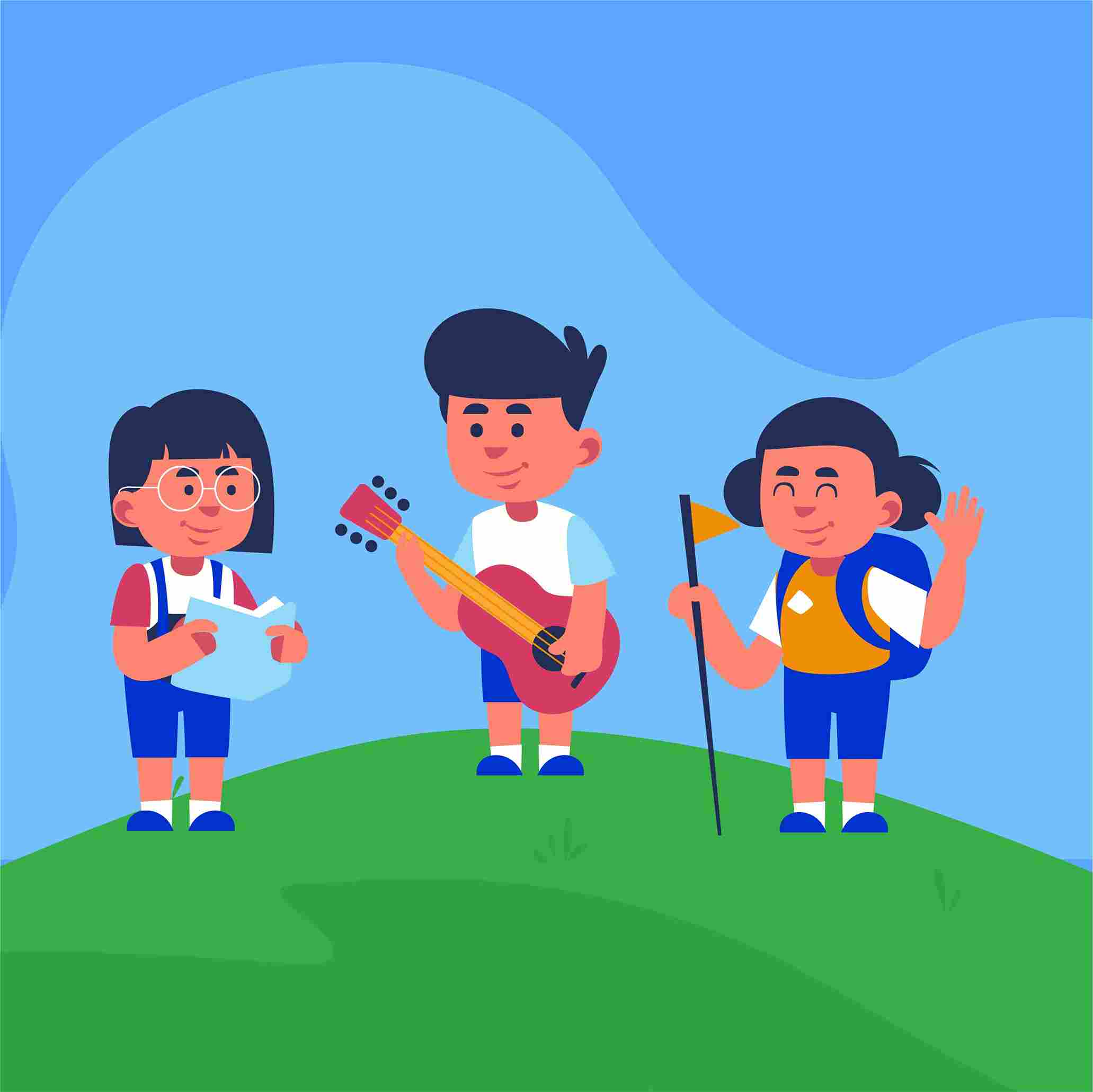 Students doing activities