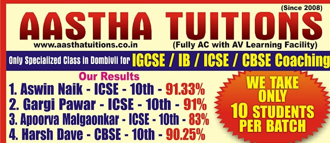 Aastha Tuitions  Igcse  Ib  Icse  Cbse  Ssc